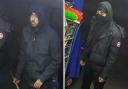 Police have released images of two suspects they are looking for after a stabbing at RK Mini Market off-licence in Willoughby Lane, Tottenham