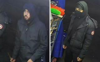 Police have released images of two suspects they are looking for after a stabbing at RK Mini Market off-licence in Willoughby Lane, Tottenham