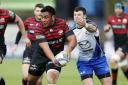 Mako Vunipola of Saracens (L) in action with Robbie Henshaw of Connacht. Picture: Action Images