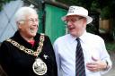 Haringey Mayor Sheila Peacock at the bowls club earlier this year with club captain Paul Ambler