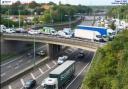 The M25 when it was blocked earlier today