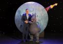 EDITORIAL USE ONLY(Left to right)David Walliams with Alice Bounce who plays Sheila on the stage of ‘The First Hippo on the Moon’, an adaptation of his book by Les Petits Theatre Company which received its world premiere at the Royal Hippodrome in