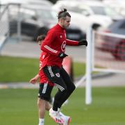 Wales' Gareth Bale during the training session at The Vale Resort, Glamorgan. Picture date: Tuesday March 23, 2021.