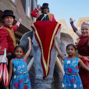 Hundreds of families came to see Albert the elephant and other circus acts at Palace Gardens shopping centre. Credit: Palace Shopping Enfield
