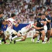Ben Earl attacks for England against Japan