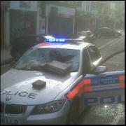 Police car trashed by Enfield Town rioters