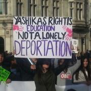 Students have refused to accept her news of her deportation