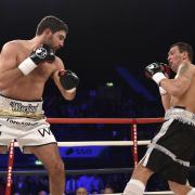 Frank Buglioni v Olegs Fedotovs in action. Picture: Action Images via Reuters