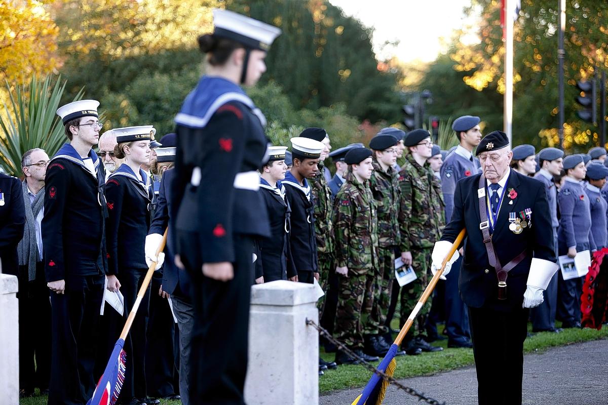 Enfield people held a two minutes' silence at Chase Green War Memorial as part of Remembrance Day commemorations across the borough.