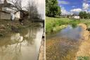 Turkey Brook before and after restoration Picture: Environment Agency
