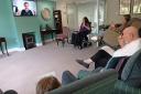 TV and music business vocal coach Dan Cooper held a virtual session at Hugh Myddelton House care home