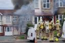 Footage from social media showed the house on fire in Enfield