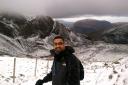 Prem Shah, from Pinner, on Mount Snowdon in preparation for the trek up Everest next month