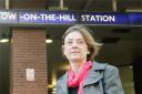 Councillor Sue Anderson at Harrow-on-the-Hill tube station