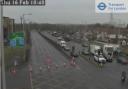 Part of the A10 is currently closed near junction 25 of the M25 while police investigate after an injured man was found on the carriageway.
