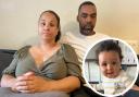 Deza Powell and Paul Larochelle, from Enfield, want answers over their baby boy Adonis's sudden death in Portugal in in May