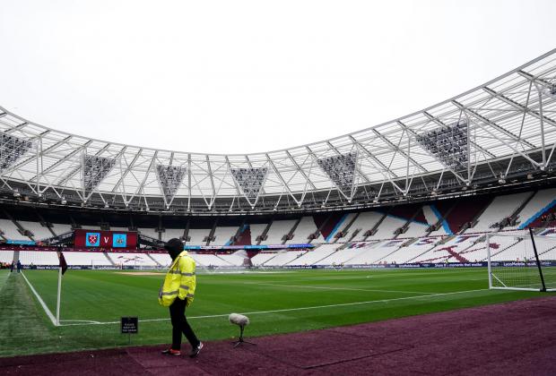 Enfield Independent: A general view of a steward by the pitch before the Premier League match at the London Stadium, London