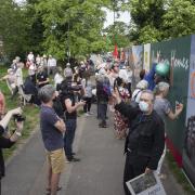 Protestors call for the hoardings to be removed during a demonstration on July 2nd (Image credit: Clive Carter)