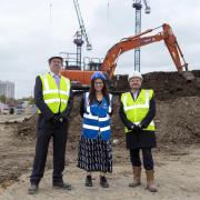 Left to Right: Billy Togher, director of Togher Construction, Enfield Council leader Cllr Nesil Caliskan and Matt Taylor, regional managing director of Vistry Partnerships