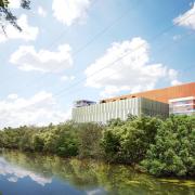 Indicative image of the new Energy Recovery Facility from the River Lee Navigation. Credit: North London Waste Authority