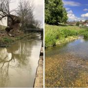 Turkey Brook before and after restoration Picture: Environment Agency