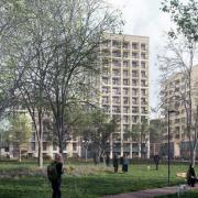 A CGI of how the scheme will look from Down Lane Park (Credit Haringey Council/Levitt Bernstein Architects)