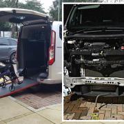 A minibus that serves care home residents in Enfield, Loughton and Chingford was stripped apart by thieves