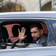 Amir Khan outside Snaresbrook Crown Court, London, where four men are on trial over the alleged gunpoint robbery of the former world boxing champion
