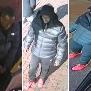 Officers are searching for the man in the photos after an attempted robbery in Edmonton on February 7