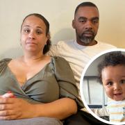 Deza Powell and Paul Larochelle, from Enfield, want answers over their baby boy Adonis's sudden death in Portugal in in May