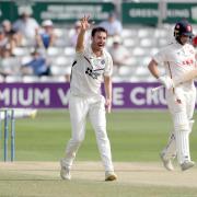 Toby Roland-Jones appeals for a wicket at Essex