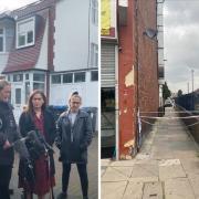 Chief Superintendent (middle, left image) addressed the media earlier today in Kendal Avenue (pictured right)