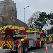 An Enfield church was on fire yesterday