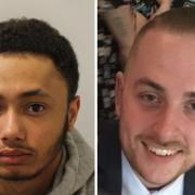 Kyle Gordon (left), of Enfield, has been jailed for murdering 23-year-old Russell Jordan Jones (right)