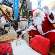 Father Christmas and reindeer in Palace Exhange shopping centre on Saturday