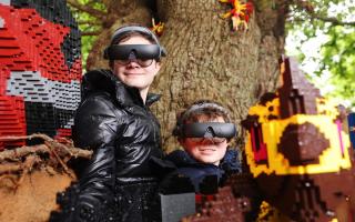 Brothers Lucca and Sonny using the eSight eyewear at the attraction (LEGOLAND Windsor)