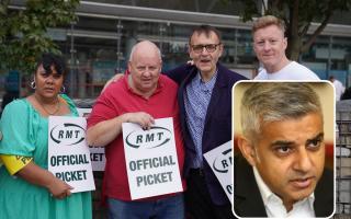 City Hall Conservatives have criticised Sadiq Khan over the number of rail strikes. Photos: PA/Newsquest