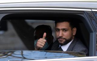 Amir Khan outside Snaresbrook Crown Court, London, where four men are on trial over the alleged gunpoint robbery of the former boxing champion. Khan had his £72,000 custom-made Franck Muller watch stolen in High Road, Leyton, east London, in April 2022