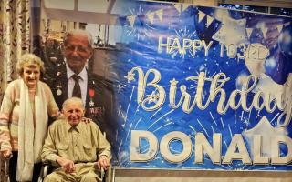 Donald celebrated his birthday with friends and family, including his best friend at Elsyng House, Zillah Tucker, 94