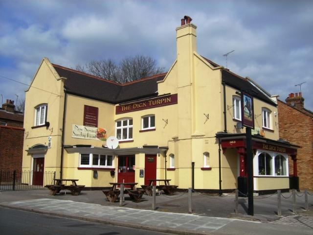 The Dick Turpin was situated at 383 Long Lane, Finchley. This pub closed in 2013 and was subsequently demolished. East Finchley