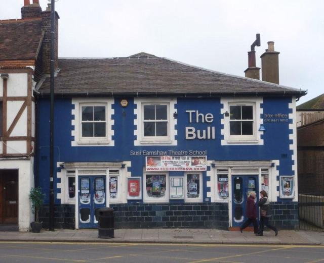 The Bull was situated at 68 High Street, Barnet. Long-closed as a pub, the Bull is now an Arts Centre and theatre.